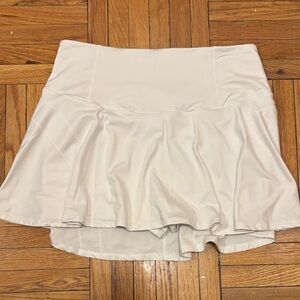 White Flared Skort